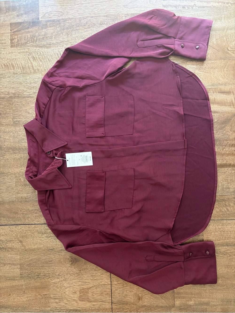 a new day Women's Burgundy Button-Down Shirt (NEW)